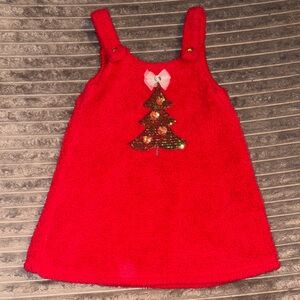 Young Hearts Red 2T Christmas Sweater Dress Sequins Bow Toddler Holiday 🎄🎀